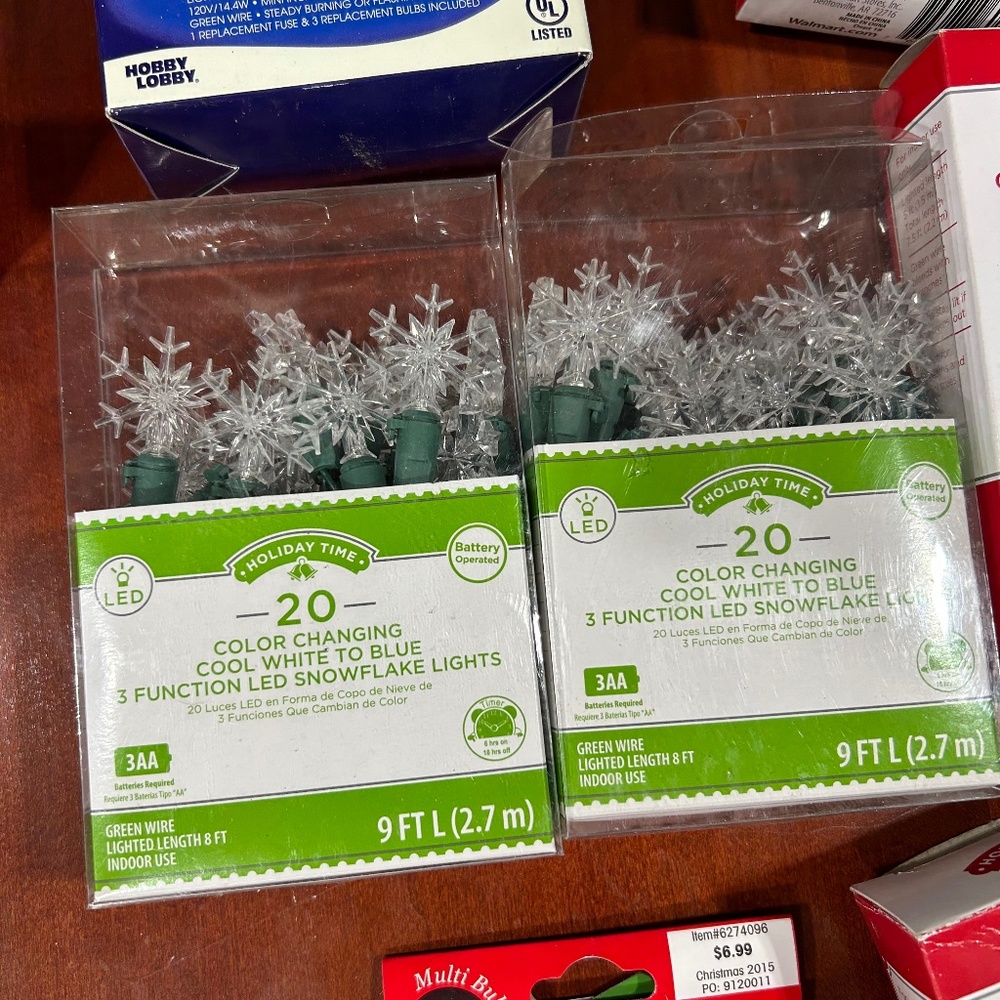 mini light sets - 2 packages - snowflakes - Battery Operated